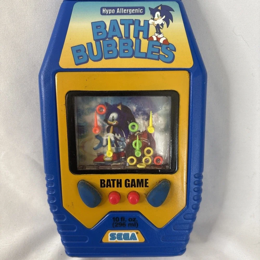 Vtg Sonic The Hedgehog Bath Bubbles Handheld Game SEGA 10 Oz Blue Used